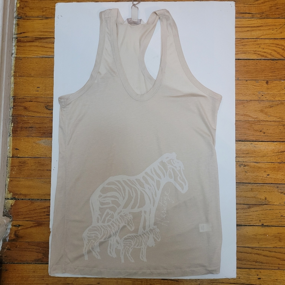 NWT Banana Republic Heritage‎ Graphic Zebra Print Racer-t Safari Chic Minimalist
